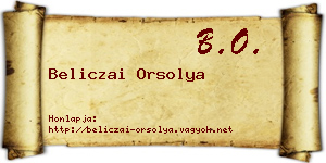 Beliczai Orsolya névjegykártya